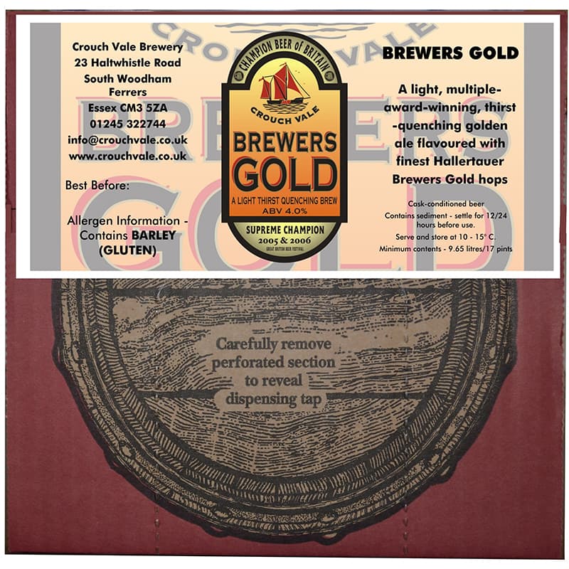 Minipin (10 litres) Brewers Gold (cask-conditioned), alc.