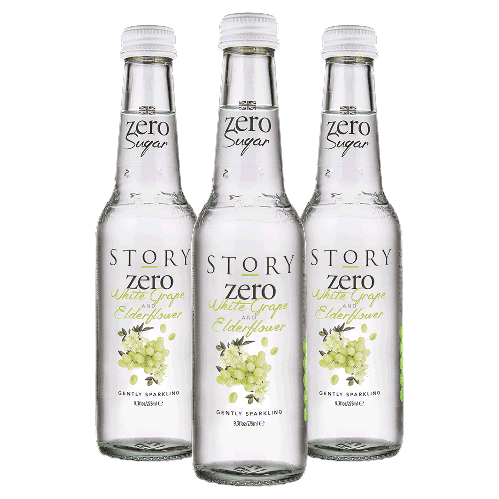 NEAR END OF DATE Story Zero Sparkling White Grape & Elderflower 275ml x 6