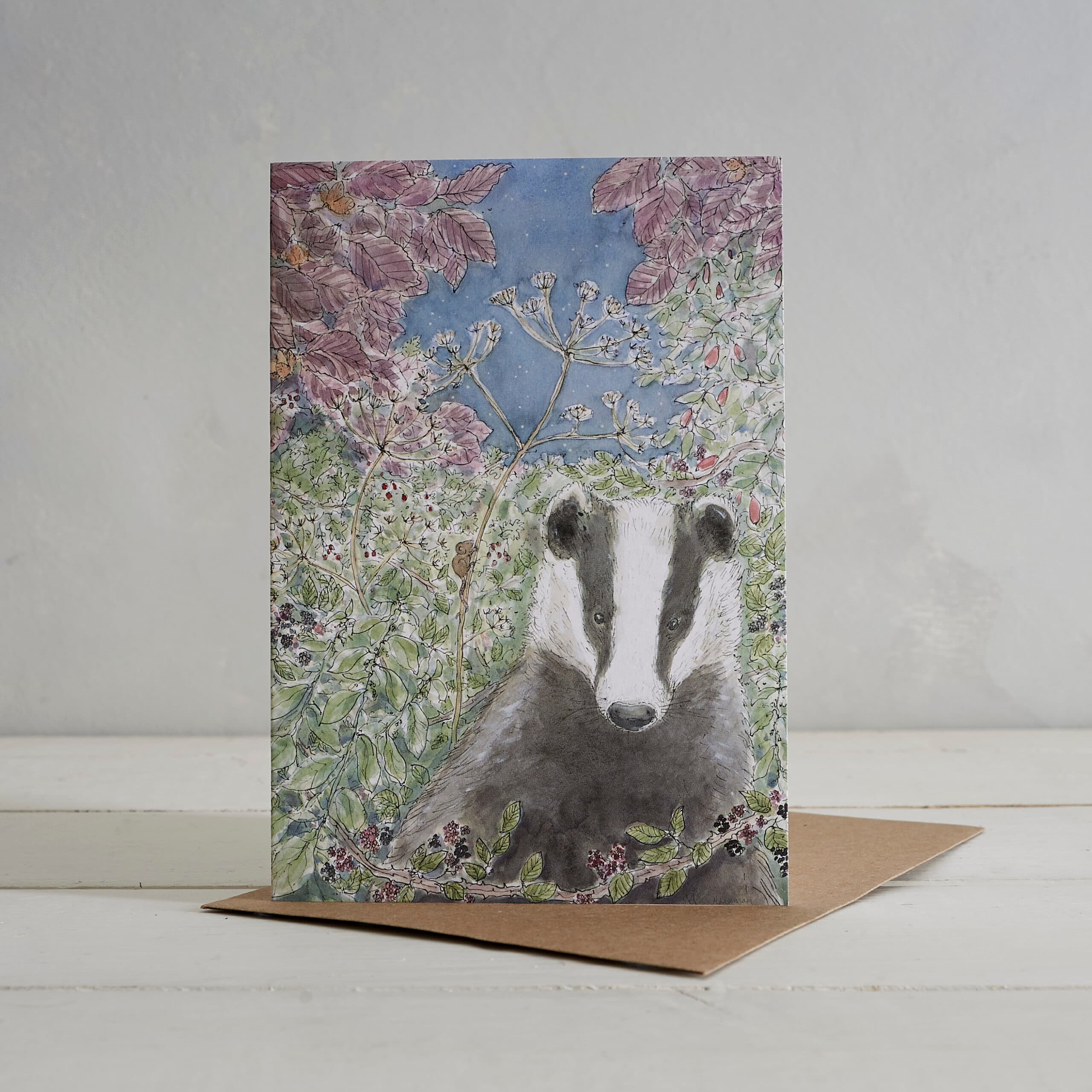 Mr Badger Greetings Card