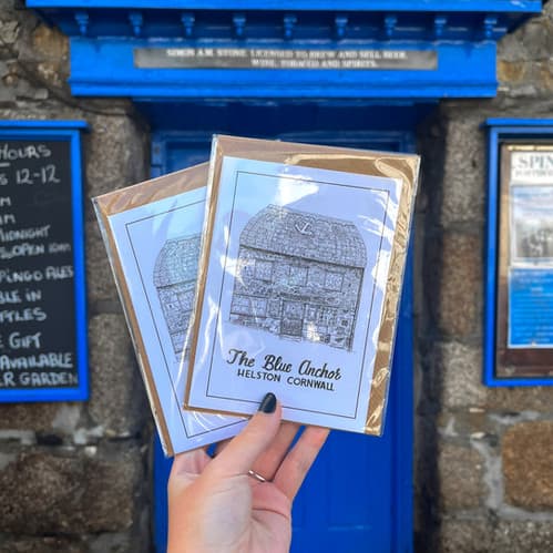 Blue Anchor Post Card x5