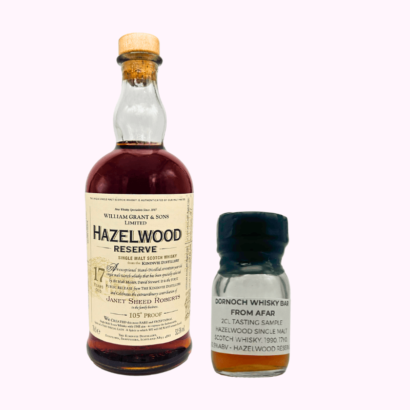 Dornoch Whisky Bar from Afar – Hazelwood Single Malt Scotch Whisky, 1990, 17 Year Old, 2CL,